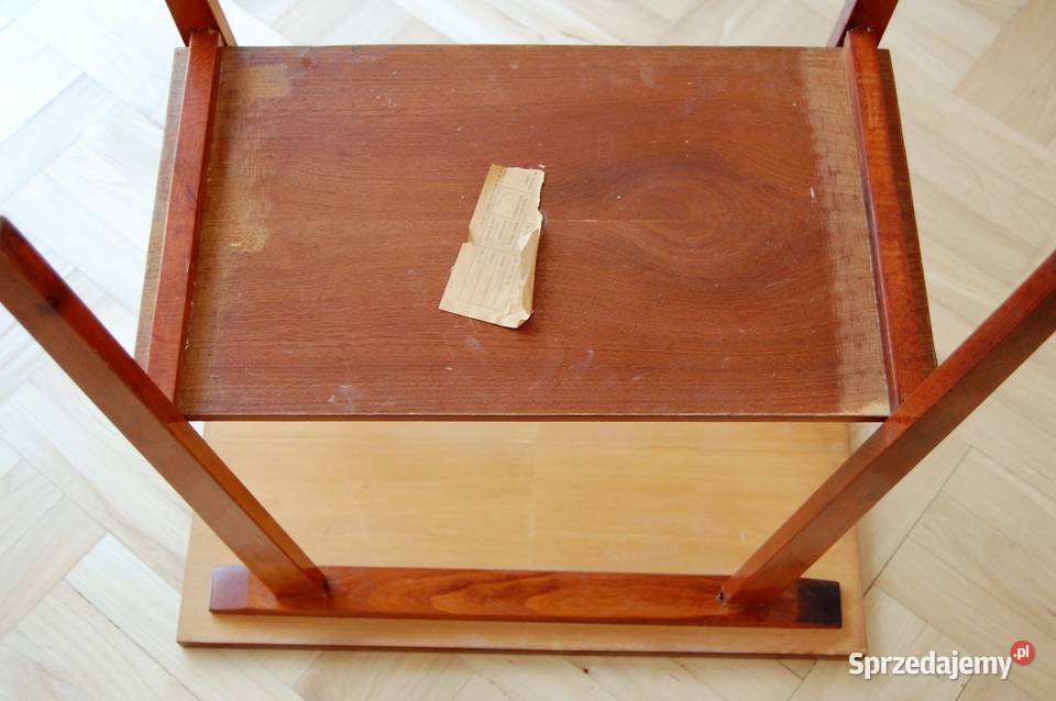 Stolik pod radio i TV PRL modernizm mahoń Stoły, krzesła, biurka Lublin
