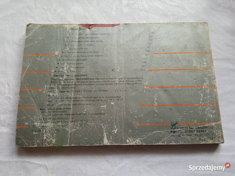 Instrukcja obsługi Toyota Camry all trac 4wd technika, nauki techniczne