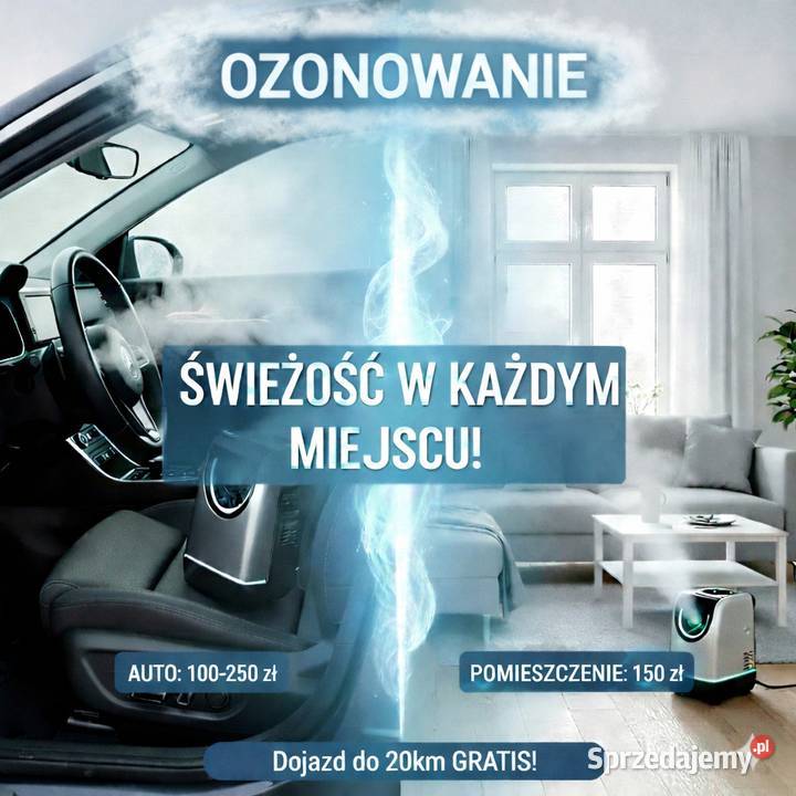 Ozonowanie aut i pomieszczeń Ozonowanie, usuwanie zapachów Frydek