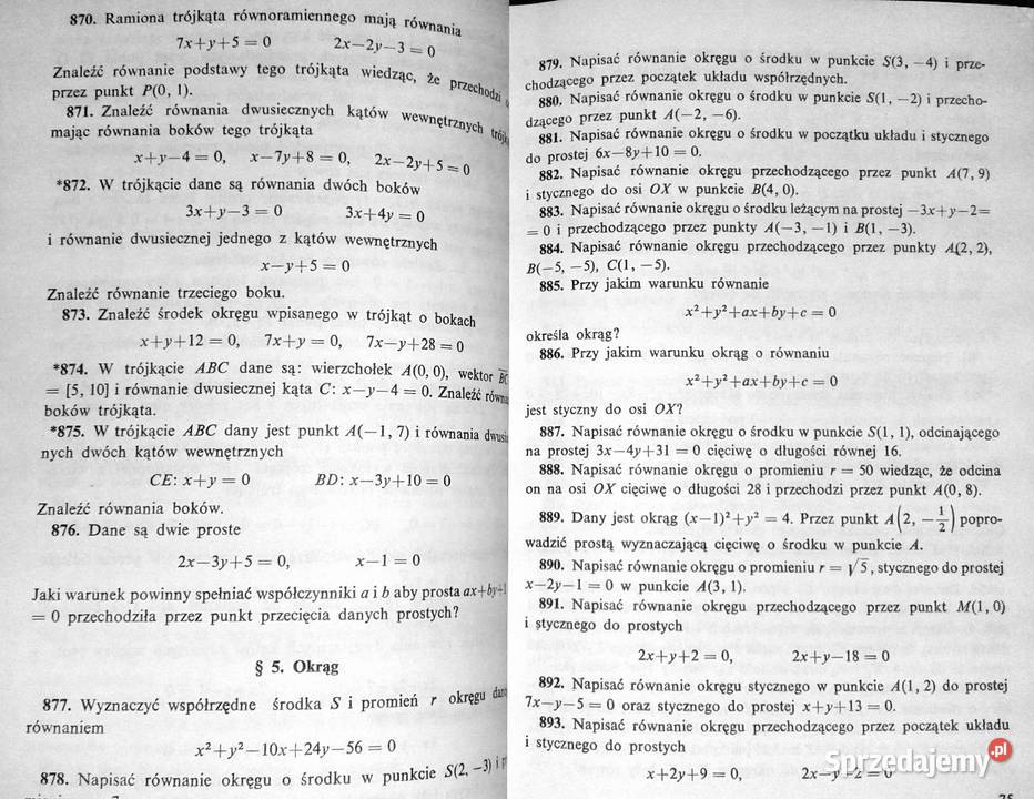 Zbiór zadań z matematyki kandydatów na wyższe Chełm sprzedam