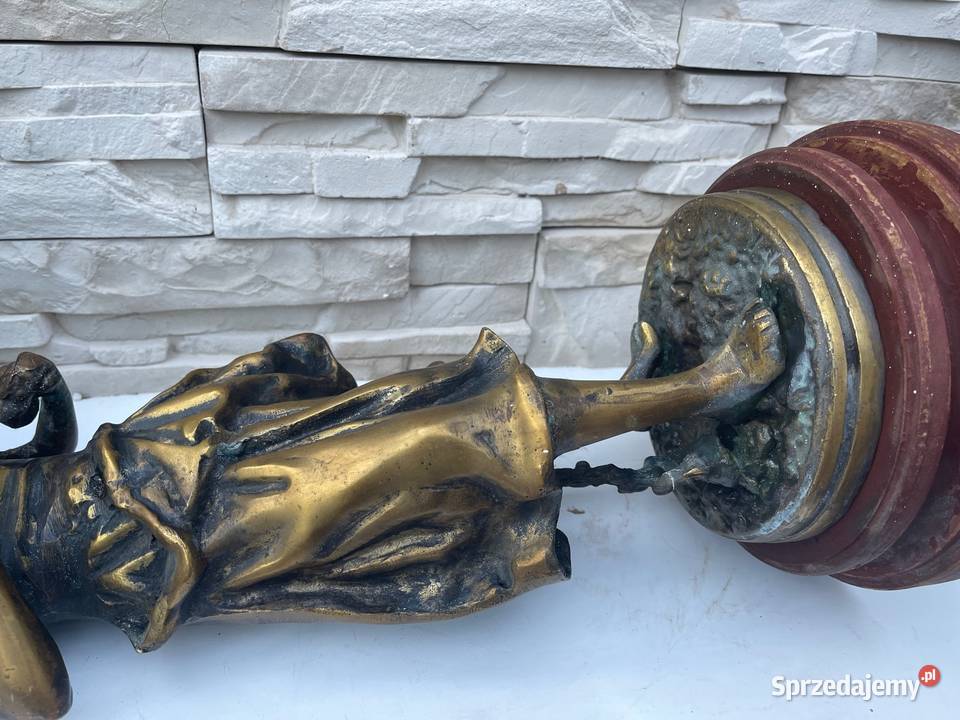 Stara rzeźba figura z brązu wys 47 Bystrzyca Kłodzka