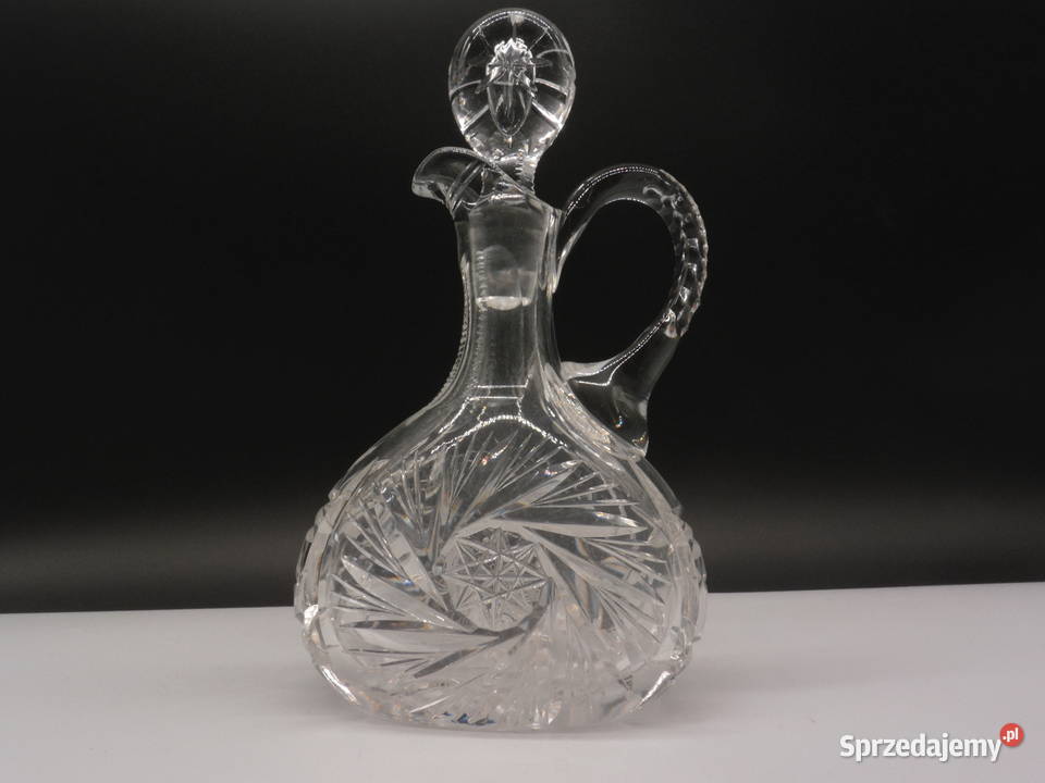 Kryształowa karafka ampułka CRUET vintage Porcelana i szkło wielkopolskie Raszków