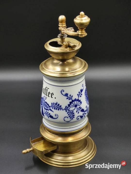 Duży cebulowy młynek do kawy sygnowany wielkopolskie Poznań