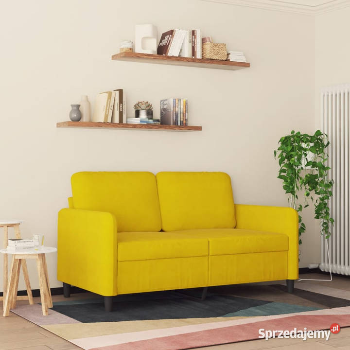 Sofa 2osobowa żółta 120 tapicerowana aksamitem Warszawa