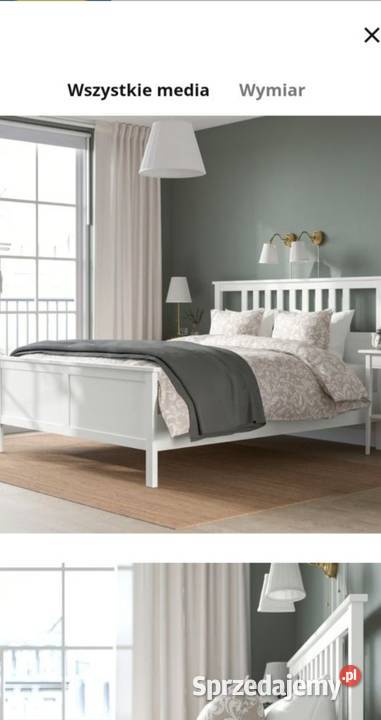 Łóżko drewniane białe Ikea 160x200 Harklowa