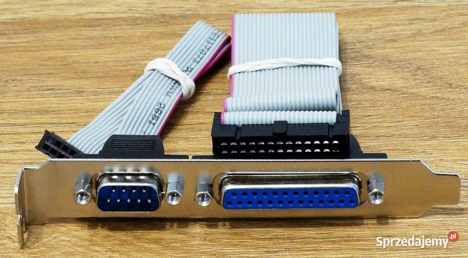 Śledź PCI z portem szeregowym RS232 COM 9pin i kable i wtyczki Gliwice