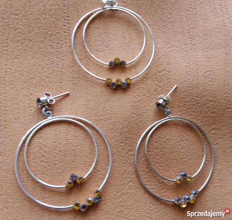 Komplet kolczyki i przywieszka Łódź