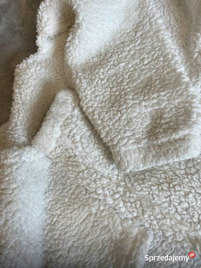 Biała bluza sweter z kapturem baranek Jasło