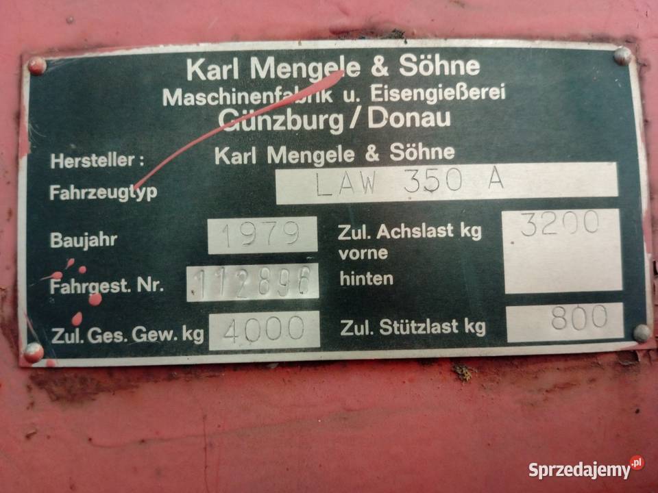 Mengele law 350 przyczepa samozbierająca łódzkie Piotrków Trybunalski