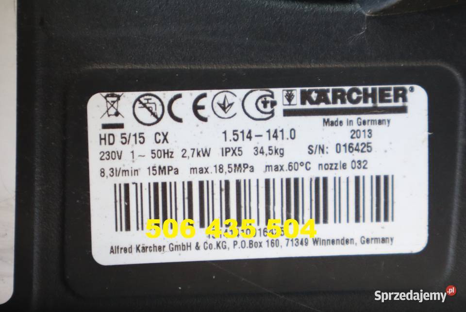 Myjka Ciśnieniowa Karcher HD 515 CX 150 bar Radom