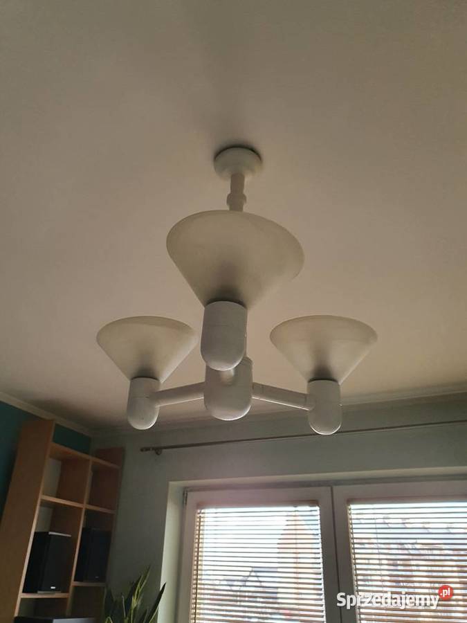 Żyrandol drewniany trzy klosze Lampy wiszące Olsztyn