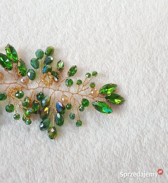 Ozdoba do włosów opaska koraliki ślub wesele