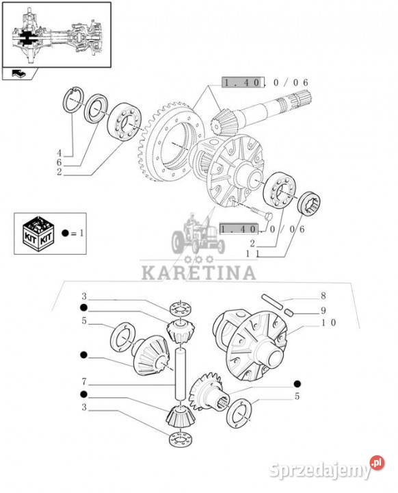 Holland T6010 T6090 T6070 Mechanizm róźnicowy Jastrzębniki
