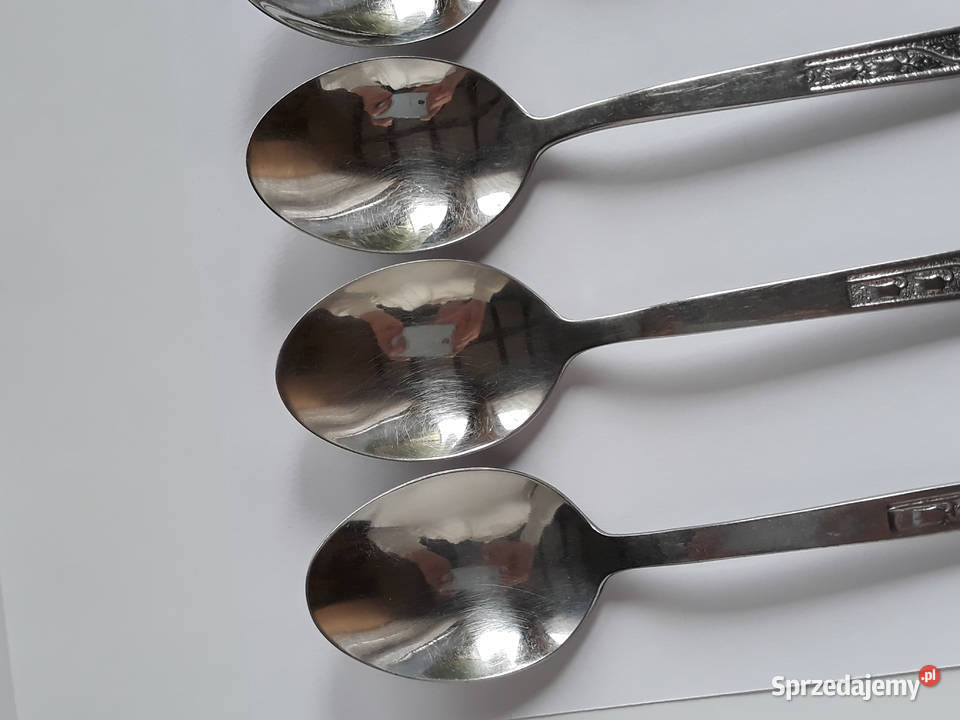 Łyżki obiadowe 4 KONWALIE Gerlach sztućce PRL Wyposażenie wnętrz Dąbrowa Górnicza