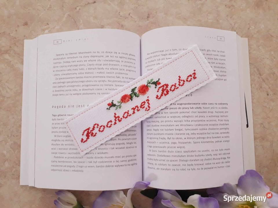 Zakładka do książki hand made haft prezent napis Sandomierz