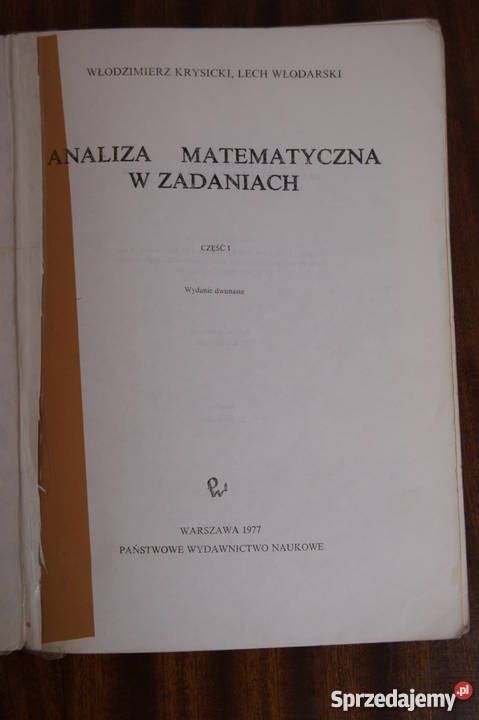 Krysicki Włodarski Analiza matematyczna w Parczew