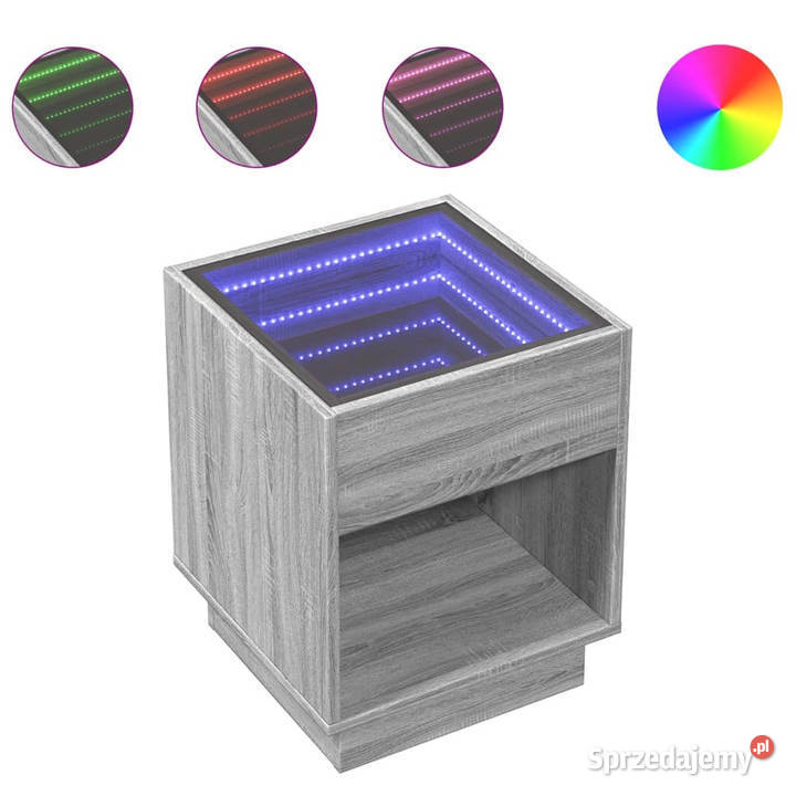 Stolik kawowy z LED Infinity szary dąb sonoma Warszawa sprzedam