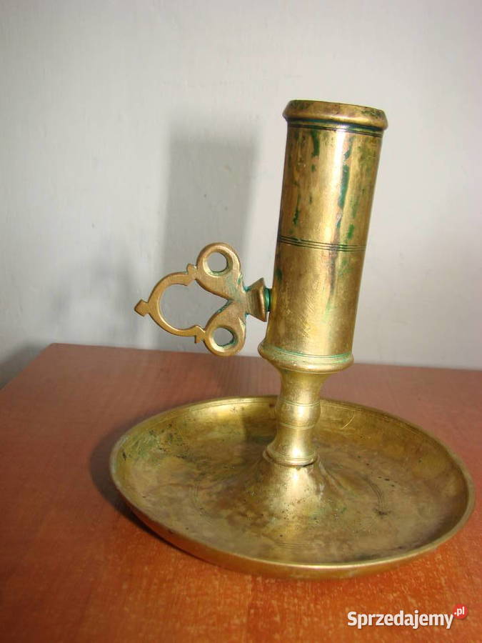 stary mosiężny świecznik Antyki, Sztuka, Kolekcje Pruszcz Gdański