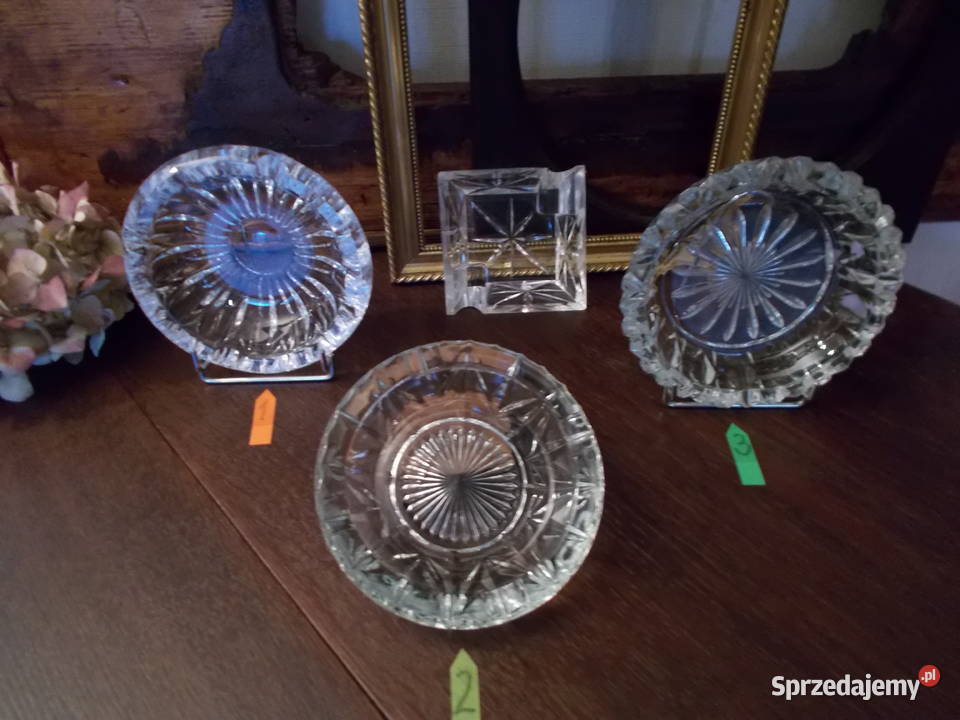 Kryształowa Popielnica Popielniczka PRL Vintage Szczecin