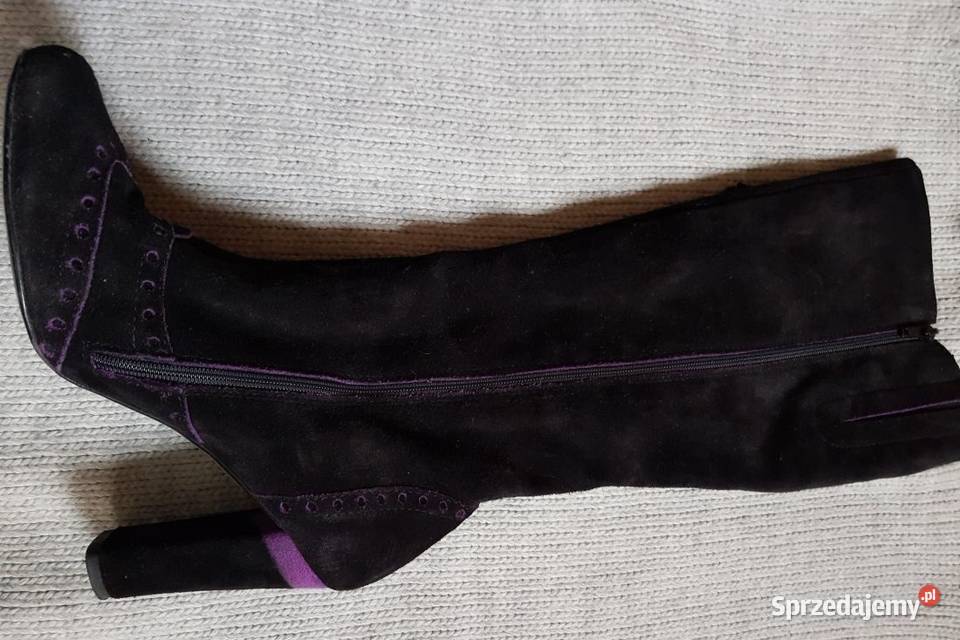 Włoskie kozaki na słupku damskie buty na zimę skóra Kozaki świętokrzyskie Kielce