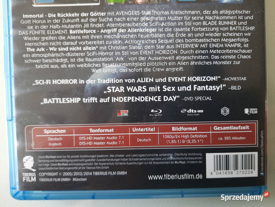 BOX 3 płyty Blu Ray 3D filmy Science Fiction 3 i więcej dolnośląskie Lubin sprzedam