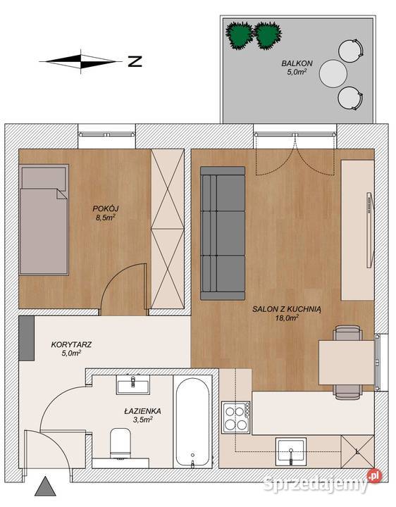 Mieszkanie dwupokojowe 35 m2 Ślichowice duży Rok budowy 2013 sprzedam