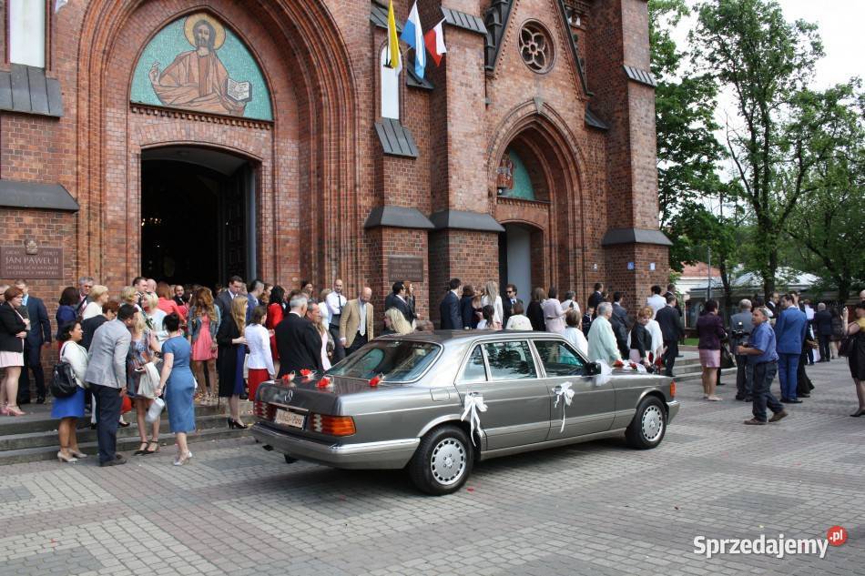 UWAGA Mercedes SKlasa W126 wynajem auto do ślubu Warszawa