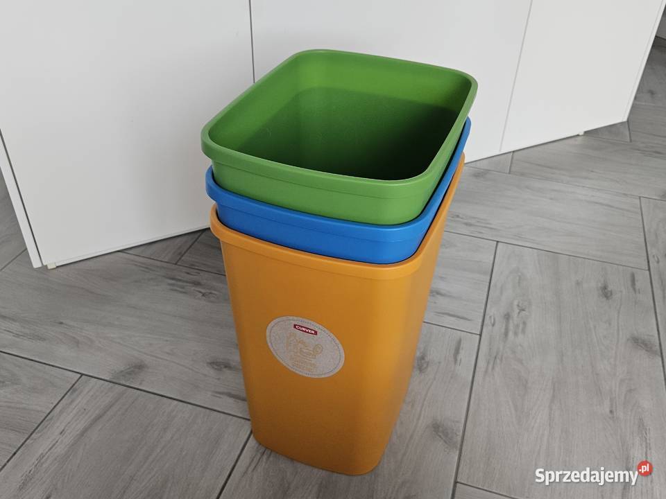 Zestaw koszy do segregacji śmieci 3 x 25L CURVER Kosze na śmieci małopolskie sprzedam