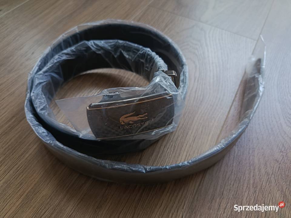 Pasek skórzany męski Lacoste do garnituru i na Paski podlaskie