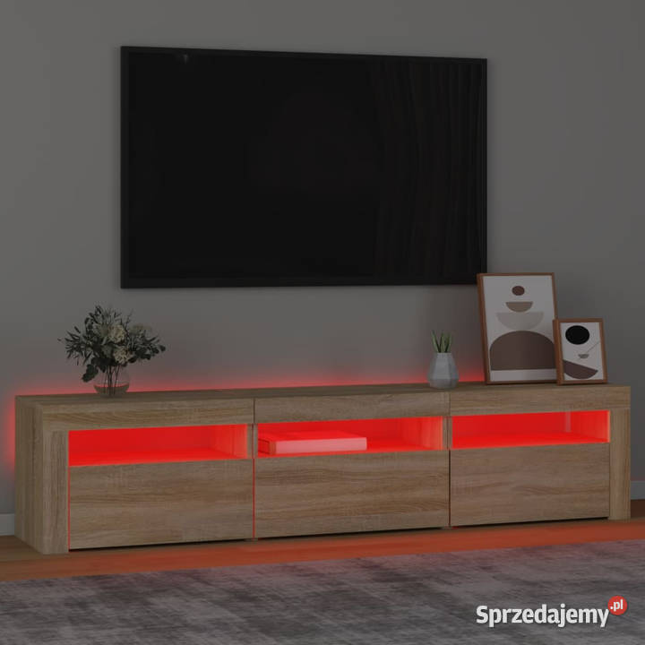 Szafka pod TV z oświetleniem LED dąb sonoma Warszawa