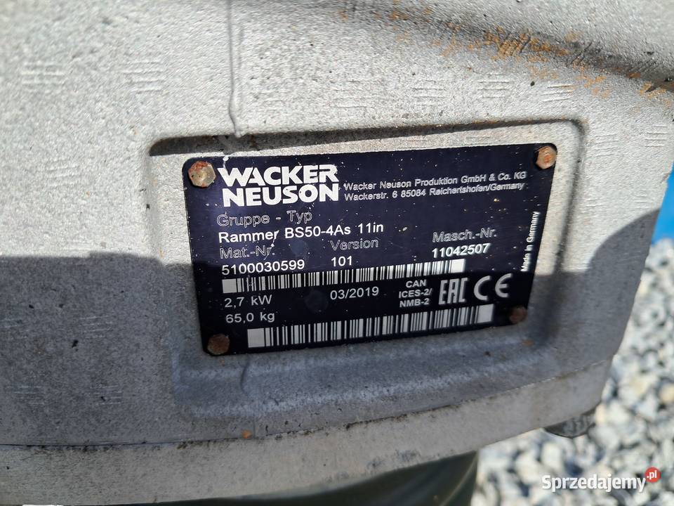 Zagęszczarka skoczek WACKER NEUSON BS 504 19r BS Pozostałe Sułów