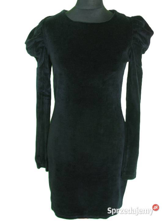 Sukienka czarna 40 42 biust 92 Aksamit Siedlce