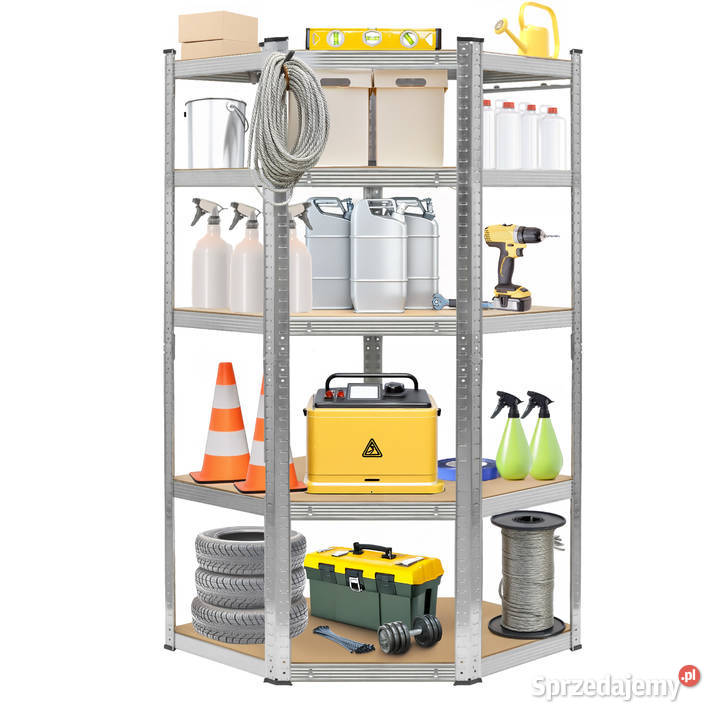 Regał magazynowy narożny metalowy srebrny 5 Poznań
