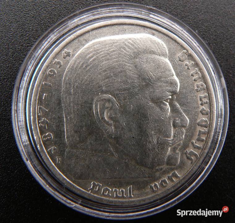5 Reichsmark 1935 Hindenburg F Niemcy dolnośląskie Szklarska Poręba