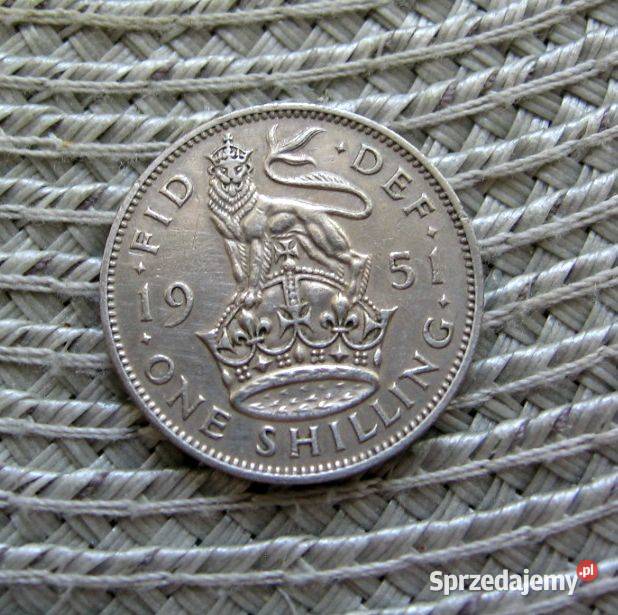 Wielka Brytania 1 Szyling 1951r Herb Angielski Kalisz