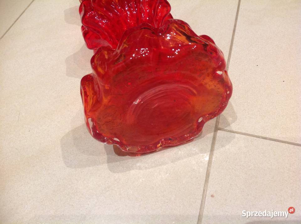 Czerwony Wazon INGRID GLASS Szkło Kryształowe Porcelana i szkło Nowa Sól