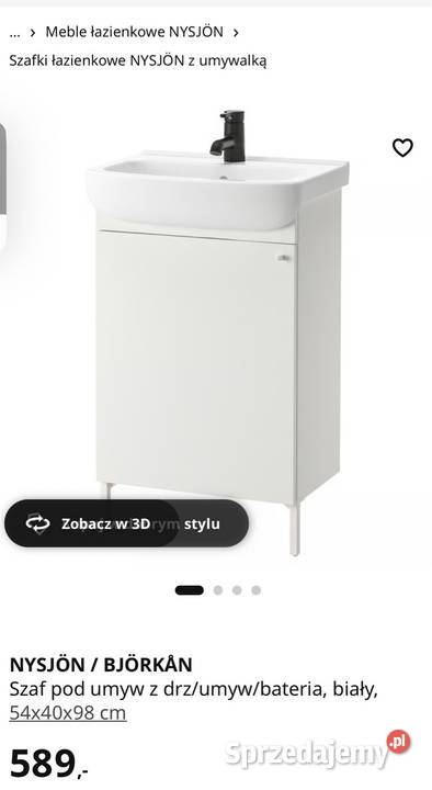 Nowa umywalka z szafką IKEA z syfonem i baterią