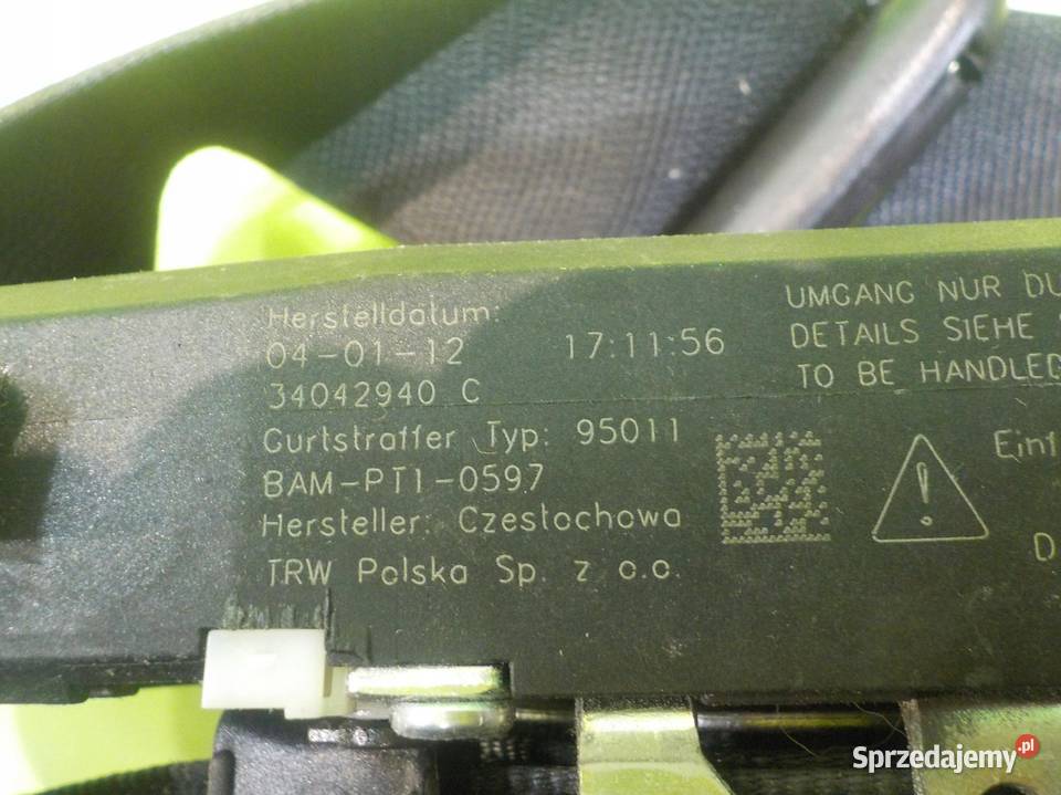 SMART FORTWO II 451 LIFT 12r pas bezpieczenstwa osobowe Suków