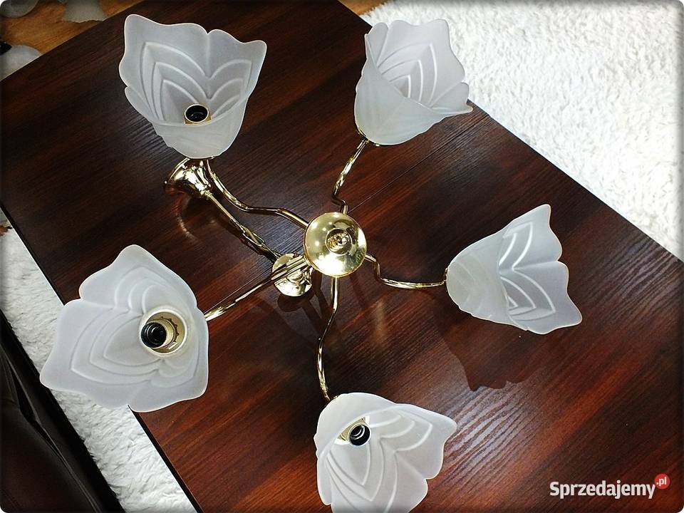 Złoty Żyrandol do salonu Piękna Lampa wisząca lubuskie Żary