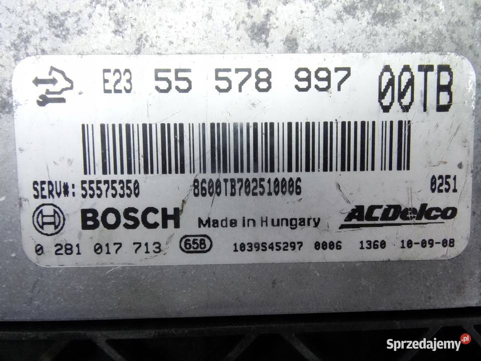 OPEL CORSA D STEROWNIK SILNIKA 55578997 00TB Komputery Przemęt