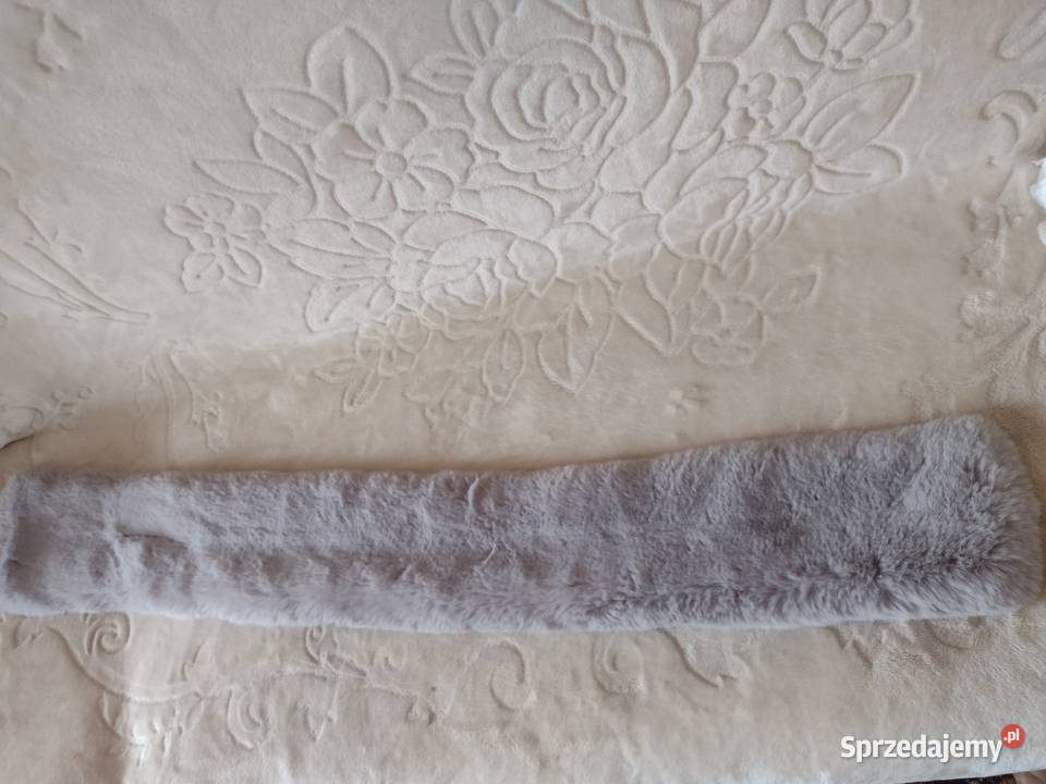 ZARA Wytworny szary Futrzany kołnierz etola szal