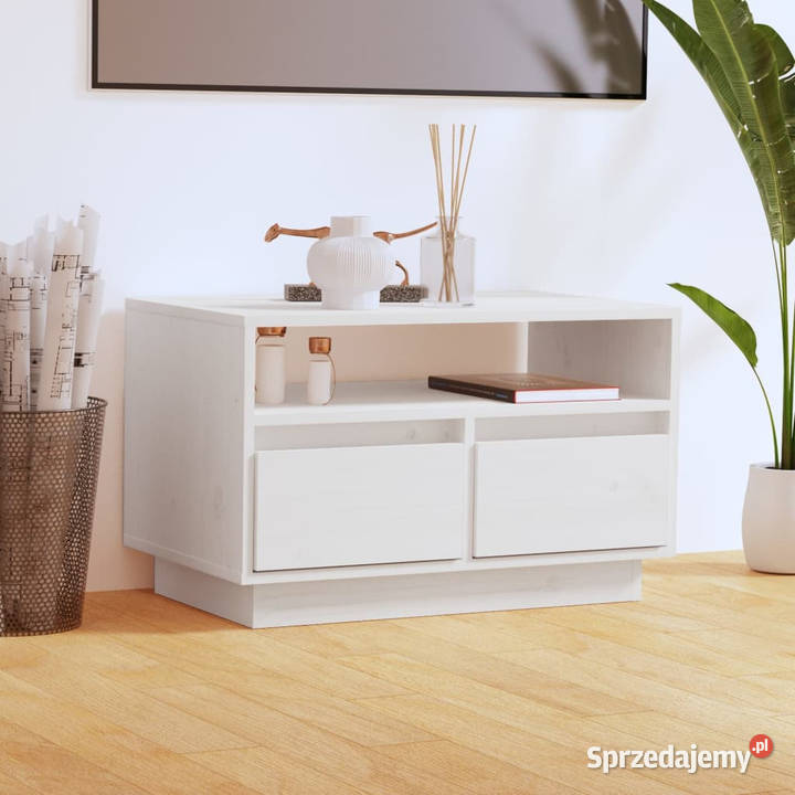 Szafka pod telewizor biała 60x35x37 lite drewno mazowieckie Warszawa