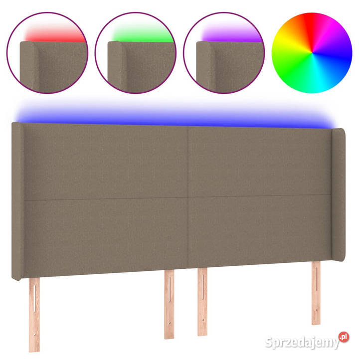 Zagłówek do łóżka z LED taupe 163x16x118128 Ramy i stelaże Warszawa