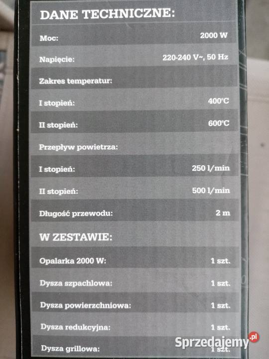 Opalarka 2000W z 4 dyszami Nowa Wieliczka