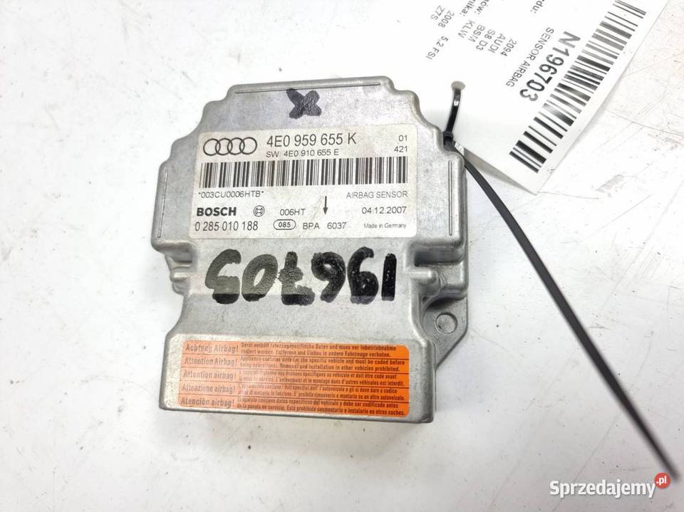 SENSOR AIRBAG AUDI S8 D3 4E0959655K kujawsko-pomorskie sprzedam