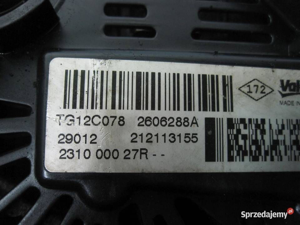 MEGANE 15 DCI 13r alternator 231000027R TG12C078 ciężarowe