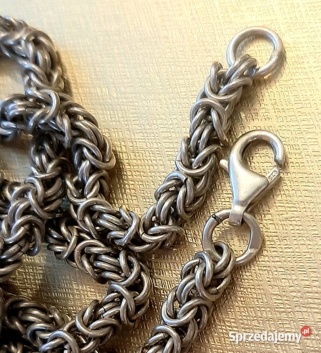 Srebrny naszyjnik królewski splot srebro Rzeszów