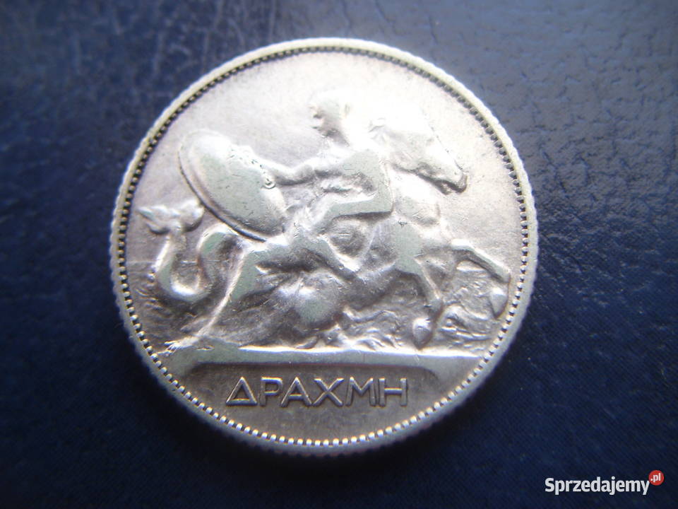 Stare monety 1 drachma 1910 Grecja srebro podkarpackie Lesko