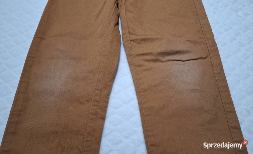 Spodnie chłopięce rurki eleganckie musztardowe Czeladź