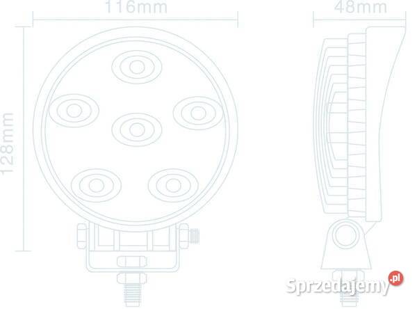 Lampa robocza LED okrągła 18W 1440 lm 1030V Kamionna